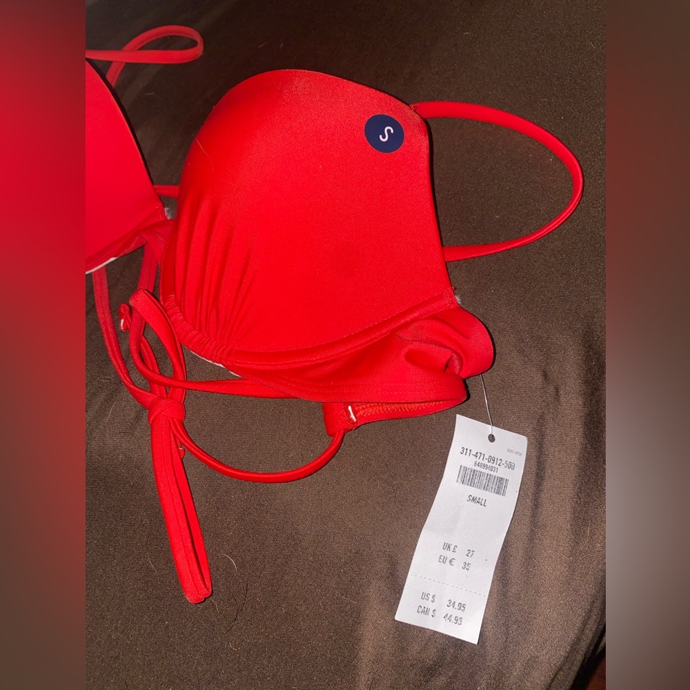 NWT Hollister Red Bikini Top